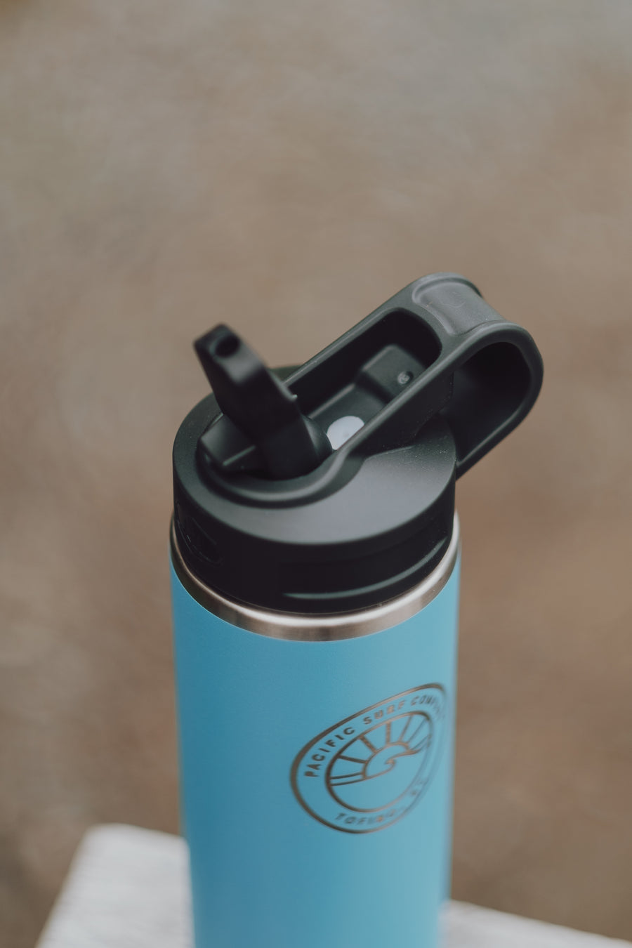 Straw Top Water Bottle / Blue