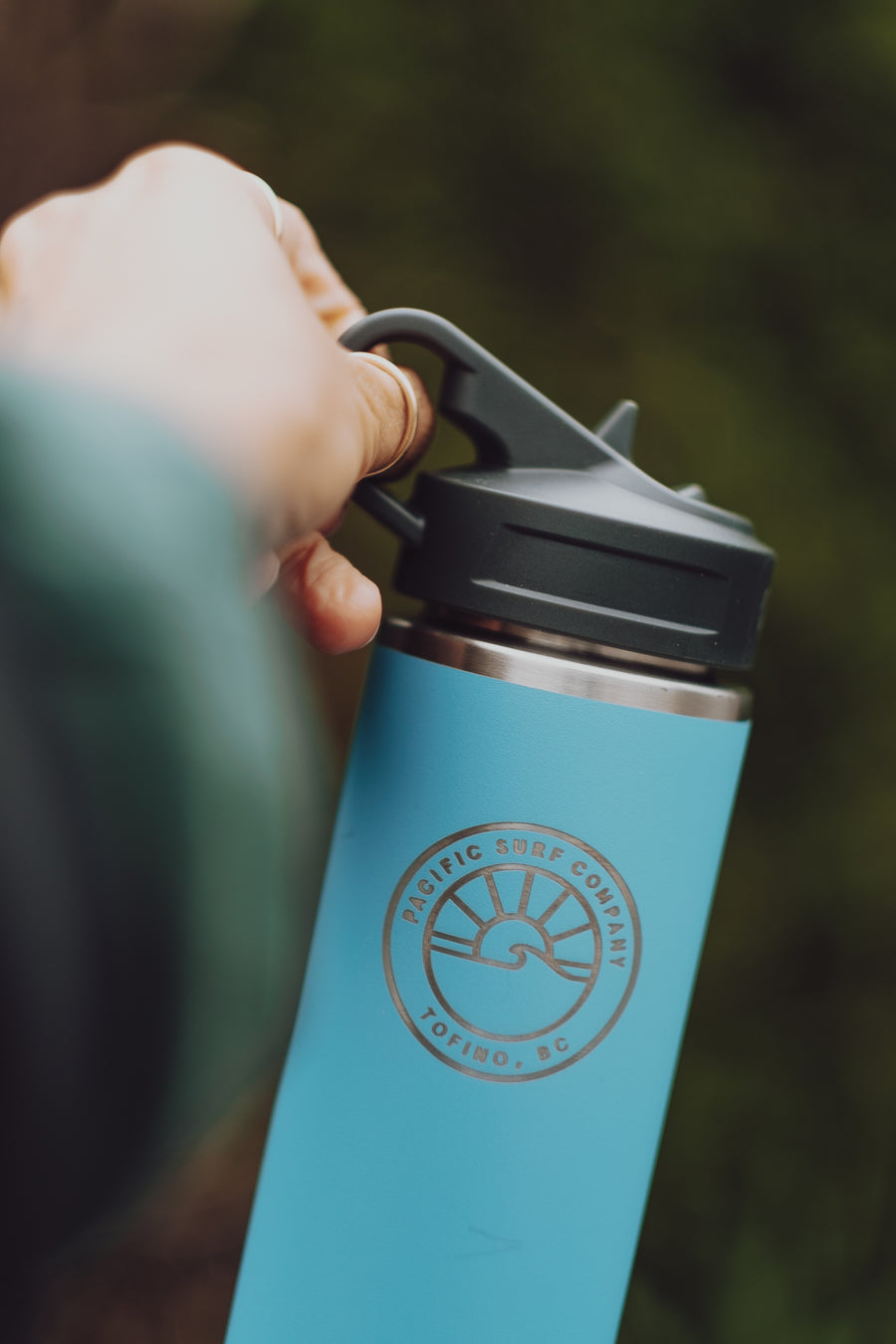 Straw Top Water Bottle / Blue