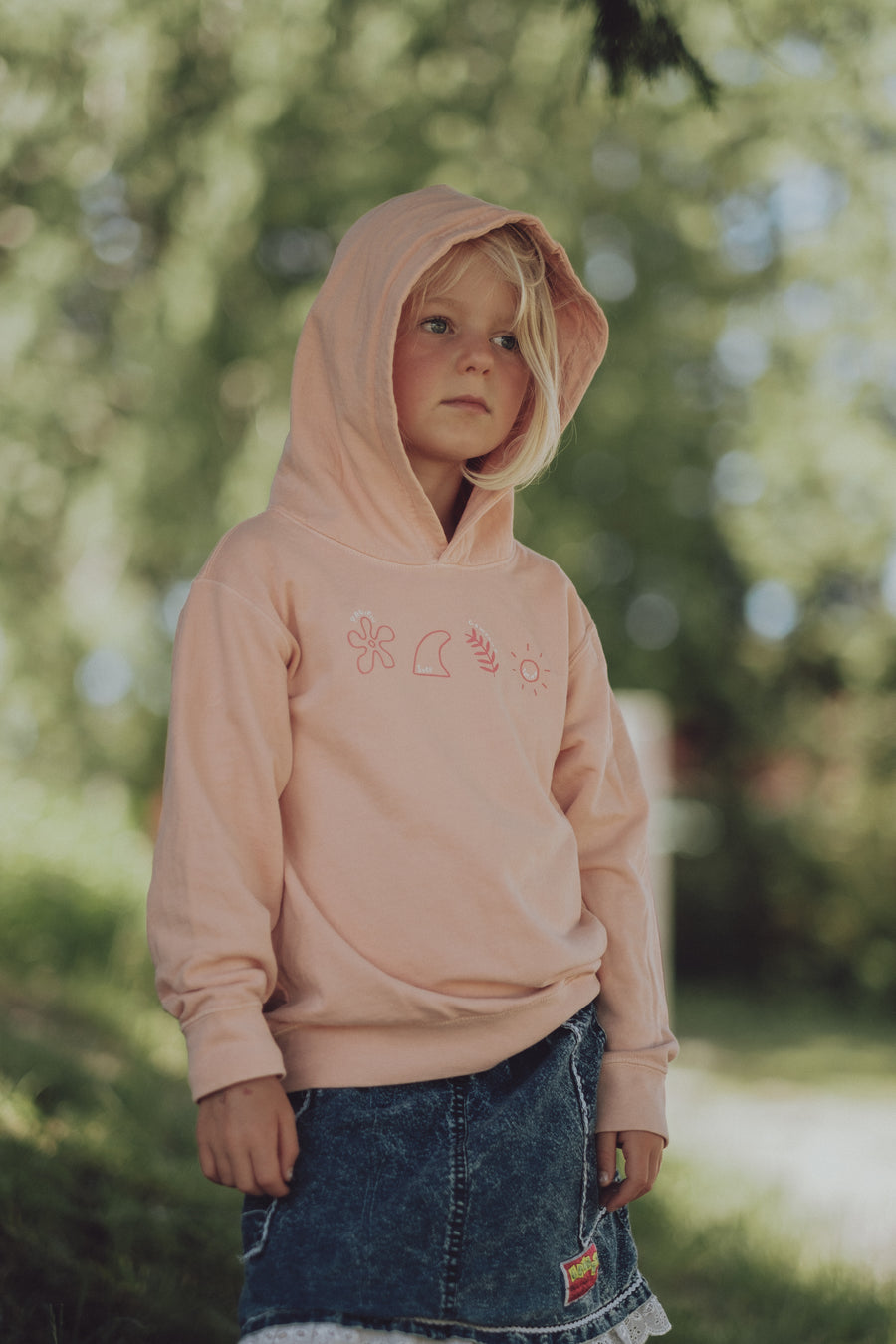 Youth Izzy Symbols Hoody / Peach