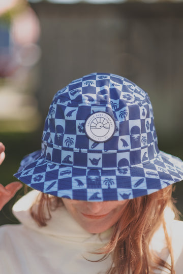 Sun Logo Bucket Hat / Checkered Fins