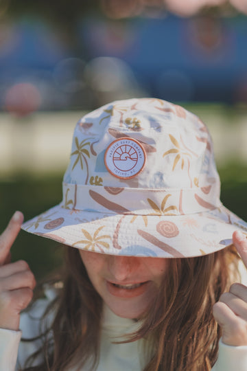 Sun Logo Bucket Hat / Waves & Palms