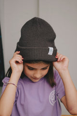 Youth Waffle Toque / Charcoal - Pacific Surf Co